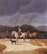 Wilhelm von Kobell Riders at the Tegernsee oil on canvas